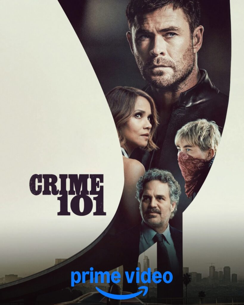 Crime 101 movie heist scene cinematic still