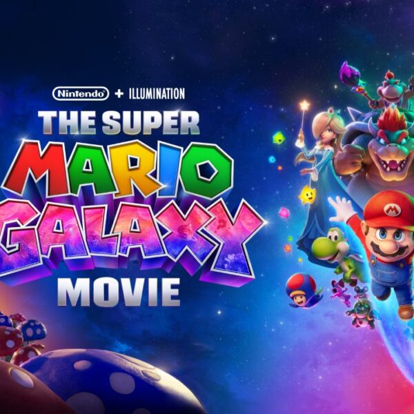 The Super Mario Galaxy Movie 2026 poster Mario space adventure