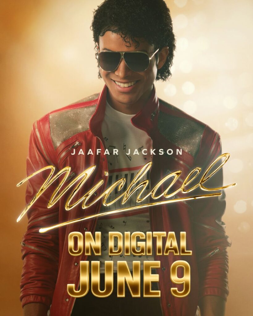 Michael digital release date June 9 poster featuring Jaafar Jackson as Michael Jackson