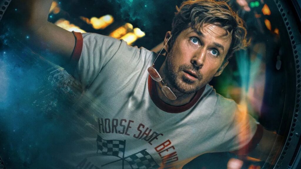 Ryan Gosling in Project Hail Mary sci fi movie poster