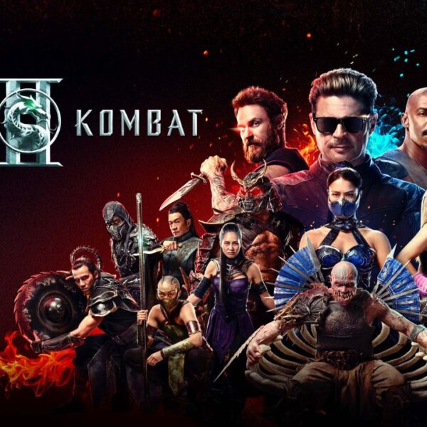 Mortal Kombat II featured image showcasing Johnny Cage, Kitana, Scorpion, Raiden and Outworld warriors