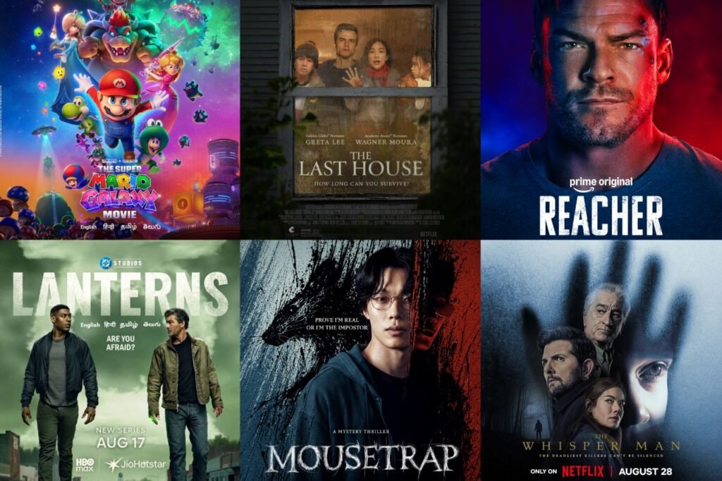 New OTT Releases (Hindi Dub) – August 2026 featuring Reacher Season 4, The Last House, Lanterns, and The Whisper Man.