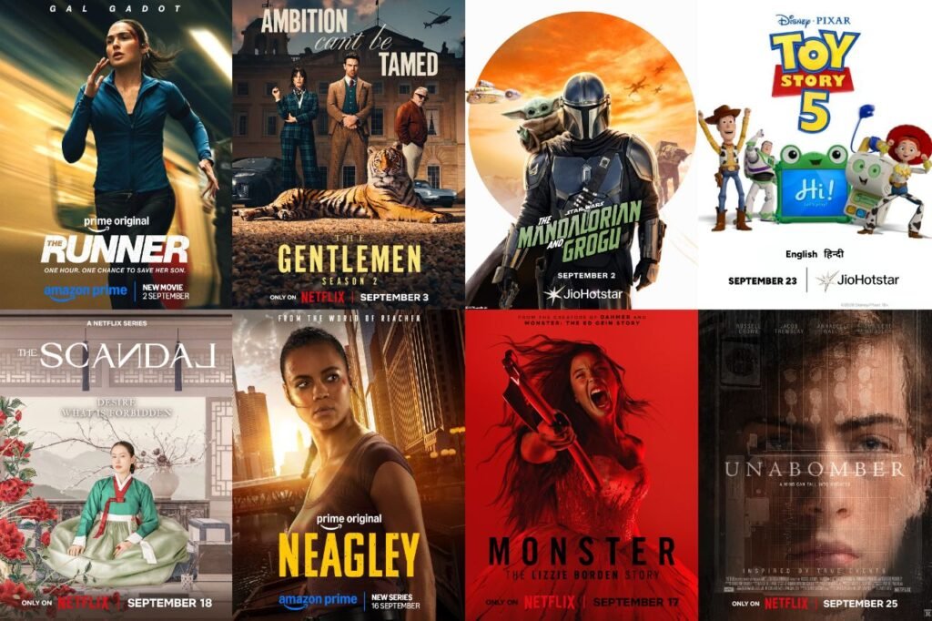 New OTT releases September 2026 featuring The Runner, The Gentlemen Season 2, The Mandalorian and Grogu, and Unabomber