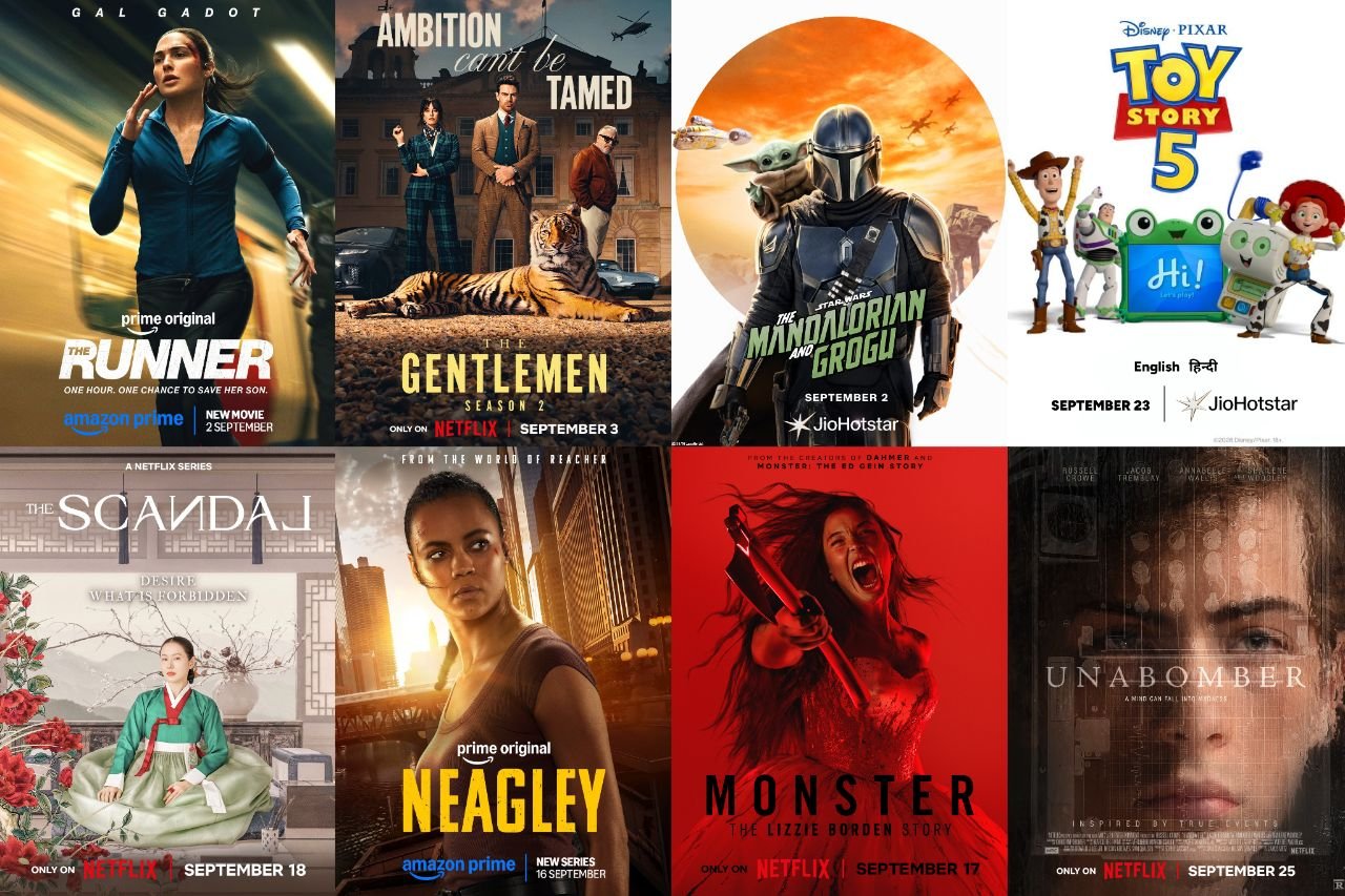 New OTT releases September 2026 featuring The Runner, The Gentlemen Season 2, The Mandalorian and Grogu, and Unabomber